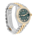 Rolex Datejust 178383 Stainless Steel & 18K Yellow Gold 31mm Diamond Bezel Green Dial