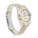 Rolex Datejust 36 Gold and Steel 116233 Ivory Pyramid Roman Dial Jubilee Watch