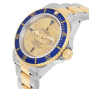 Rolex Submariner 18k Yellow Gold/Steel Serti Gold Diamond Dial Mens Watch 16613