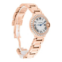 Cartier Ballon Bleu 28mm Rose Gold Diamond Bezel Ladies Watch WJBB0015