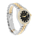 Rolex Datejust 31 mm Black Two Tone Ladies Watch Diamond Dial/Bezel Jubilee Band