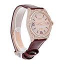 Rolex DayDate 36mm 128155RBR 18K Rose Gold Diamond Bezel Pave Diamond Roman Dial