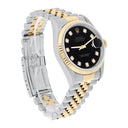 Rolex Datejust 36mm Two Tone Dark Black Diamond Dial Jubilee 16233 Circa - 1993