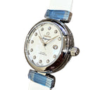 Omega De Ville Ladymatic Mother of Pearl 425.32.34.20.55.002 Stainless Steel with White Leather Watch