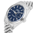 Rolex Datejust 1600 Stainless Steel Oyster Rare Blue Dial Unisex Watch 36mm