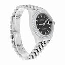 Rolex Datejust 36 Diamond Bezel Black Index Dial Jubilee Band Watch