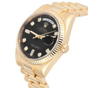 Rolex Day Date 118238-0111 Presidential 36 mm 18K Yellow Gold Black Diamond Dial