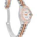Rolex Datejust 31mm 18k Rose Gold/Steel Watch White Roman Dial Diamonds 178271