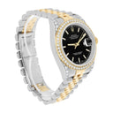 Rolex Datejust 36 Gold/Steel 116233 Black Index Dial Jubilee Band Diamond Watch