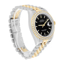 Rolex Datejust 36 2 Tone 116233 Diamond Bezel Black Index Dial Jubilee Band