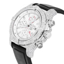 Breitling Super Avenger White Dial A13370 Stainless Steel Custom Diamond Watch