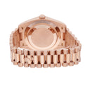 Rolex Day Date  228235-0002 Chocolate Roman Dial Fluted Bezel 18k Rose Gold Watch