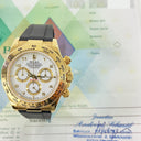 Rolex Cosmograph Daytona 40mm 116518 Yellow Gold with Black Rubber Watch White Arabic Dial 2004