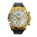 Rolex Cosmograph Daytona 40mm 116518 Yellow Gold with Black Rubber Watch White Arabic Dial 2004