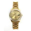Rolex Day-Date II 41mm 218398BR Yellow Gold with Champagne Diamond Dial Watch 2014
