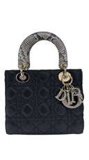 Dior - Small Lady Dior Black Calfskin Python