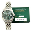 Rolex Datejust Jubilee Bracelet Green 126300 Stainless Steel Men's Watch 2024