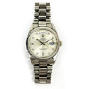 Rolex Day-Date 36 18239 White Gold with Silver Diamond Dial Watch