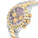 Rolex Daytona Yellow Gold & Steel Black Mother Of Pearl Diamond Dial 116523 B/P