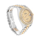 Rolex Datejust 36 Gold & Steel 116233 Champagne Roman Dial Diamond Bezel Jubilee Watch