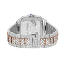 Cartier Santos De Cartier Custom Diamond Iced Out Stainless Steel and Rose Watch