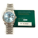 Rolex Day-Date 36mm 128236-0008 Platinum Watch Ice Blue Roman Dial 2022
