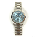 Rolex Day-Date 36mm 128236-0008 Platinum Watch Ice Blue Roman Dial 2022