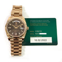 Rolex Day-Date 40 President 228235A Rose Gold with Chocolate Diamond Dial Watch 2022