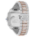Cartier Santos De Cartier Custom Diamond Iced Out Stainless Steel and Rose Watch