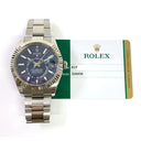 Rolex Sky-Dweller White Gold Bezel 42mm 326934 Stainless Steel Watch Blue Dial 2020