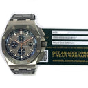 Audemars Piguet Royal Oak Chronograph 26400IO.OO.A004CA.02 Titanium with Black Leather Watch Grey Dial