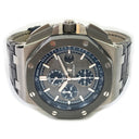 Audemars Piguet Royal Oak Chronograph 26400IO.OO.A004CA.02 Titanium with Black Leather Watch Grey Dial