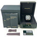 Audemars Piguet Royal Oak Chronograph 26400IO.OO.A004CA.02 Titanium with Black Leather Watch Grey Dial
