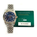 Rolex Datejust 41mm Jubilee 126334 Stainless Steel Watch Blue Diamond Dial