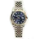 Rolex Datejust 41mm Jubilee 126334 Stainless Steel Watch Blue Diamond Dial