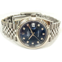 Rolex Datejust 41mm Jubilee 126334 Stainless Steel Watch Blue Diamond Dial