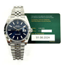 Rolex Datejust 41mm 126300-0002 Jubilee Stainless Steel Watch Blue Index Dial 2024