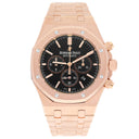 Audemars Piguet Royal Oak 26320OR.OO.1220OR.01 Black Chronograph Dial Rose Gold Black Mens Watch