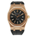 Audemars Piguet Royal Oak Black Dial 39mm 15300OR.OO.D088CR.02 Rose Gold With Brown Leather Watch