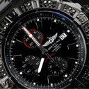 Breitling Super Avenger Chronograph A13370 PVD/DLC Coated with 3ct Black Genuine Diamonds on a Bezel Steel Watch