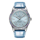 Breitling Chronomat Automatic South Sea G10380611C1P1 36mm Ice Blue Dial Fixed Bezel Stainless Steel/18k White Gold with Blue Alligator Leather Strap Watch
