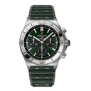 Breitling Chronomat B01 AB0134101L2S1 42mm Green Dial Unidirectional, Ratcheted Rotating Bezel Stainless Steel With Green Rubber Strap Watch