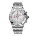 Breitling Chronomat B01 Six Nations England AB0134A71A1A1 42mm Silver Dial Unidirectional, Ratcheted Rotating Bezel Stainless Steel and Silver Bracelet Watch