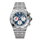 Breitling Chronomat B01 Six Nations France AB0134A81C1A1 42mm Blue Dial Unidirectional, Ratcheted Rotating Bezel Stainless Steel and Silver Bracelet Watch