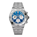 Breitling Chronomat B01 Six Nations Italy AB0134A41C1A1 42mm Blue Dial Unidirectional, Ratcheted Rotating Bezel Stainless Steel and Silver Bracelet Watch