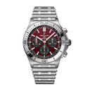Breitling Chronomat B01 Six Nations Wales AB0134A61K1A1 42mm Red Dial Unidirectional, Ratcheted Rotating Bezel Stainless Steel and Silver Bracelet Watch
