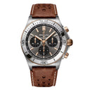 Breitling Chronomat B01 Triumph TB0134101M1X1 42mm Grey Dial Unidirectional, Ratcheted Bezel Titanium & 18K Red Gold with Brown Calfskin Leather Watch