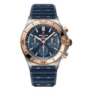 Breitling Chronomat B01 UB0134101C1S1 42mm Blue Dial Unidirectional, Ratcheted Bezel Stainless Steel and 18k Red Gold With Blue Rubber Strap Watch