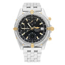 Breitling Chronomat Black Dial 39MM Steel & 18K Yellow Gold B13352 Diamond Bezel