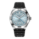 Breitling Chronomat GMT P32398101C1S2 40mm Blue Dial Unidirectional Bezel Stainless Steel & Platinum With Black Rubber Strap Watch